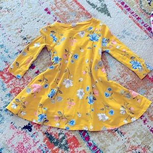 Floral print sweater dress for toddler girl